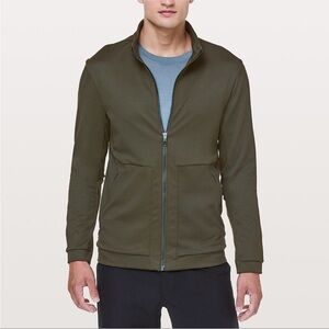 Lululemon Men’s Division Track Full Zip Jacket Dark Olive Pockets Size Medium